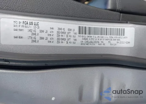 2020 Dodge Durango Gt Plus Awd from USA, damaged, VIN 1C4RDJDG6LC252704